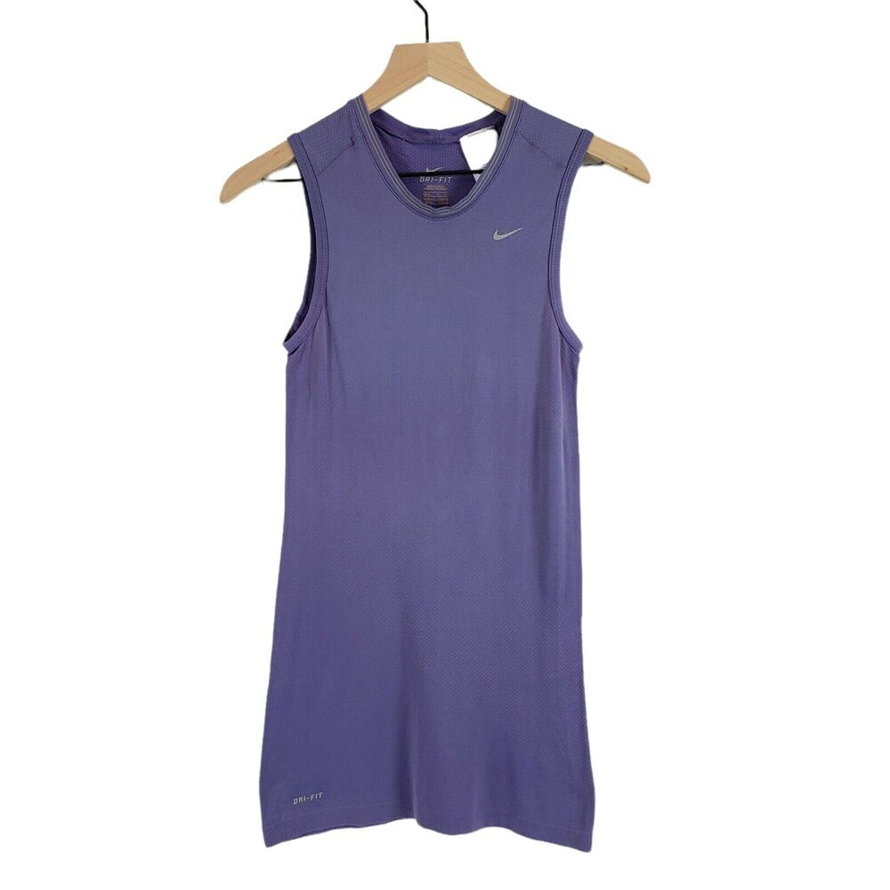 Nike Dri-Fit SIZE S Purple Sleeveless Running Workout Tank Top Fitted Women's